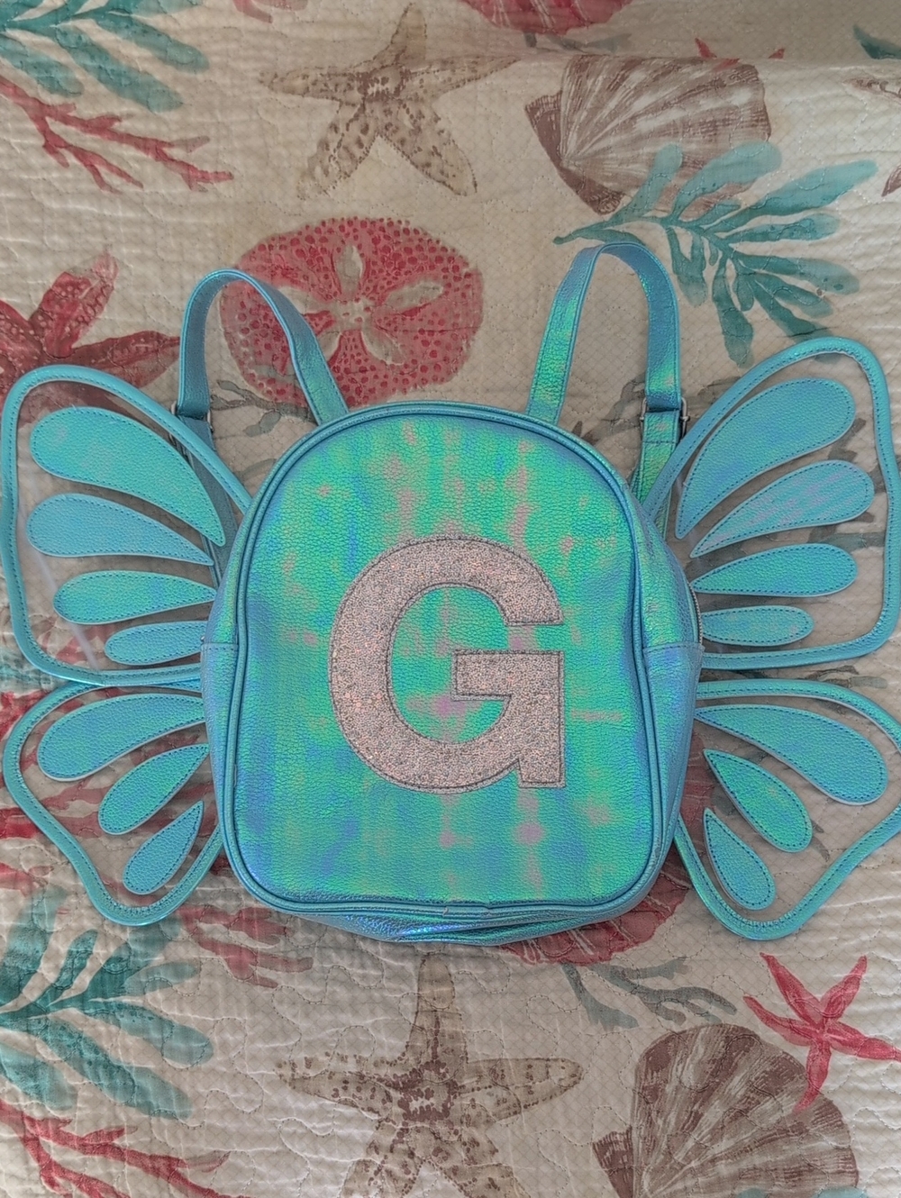 Justice Butterfly Wing Backpack with Silver Glitter G